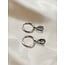 Boucles d'Oreilles Ovales 'Dana' Marron/Argent Taupe - Acier Inoxydable