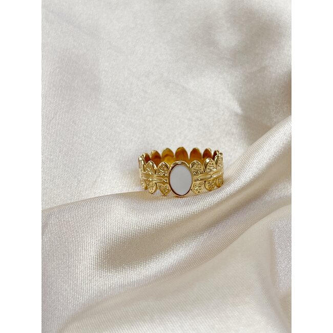 'Didi' Ring White & Gold - Adjustable