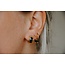 'Gina' Boucles d'oreilles en pierre naturelle noire - acier inoxydable