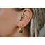 Boucles d'Oreilles Rocky Green Stone Doré - Acier Inoxydable