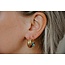 Rocky Green Stone Earrings Gold - Stainless Steel