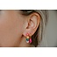 Boucles d'Oreilles Pierre Rose Or - Acier Inoxydable