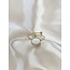 Minimalist White Natural Stone ring Gold