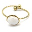 Bague Pierre Naturelle Blanche Minimaliste Or