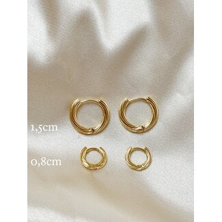 'Stella' hoops 0,8 or 1,5 cm gold - Gold Plated (verguld)