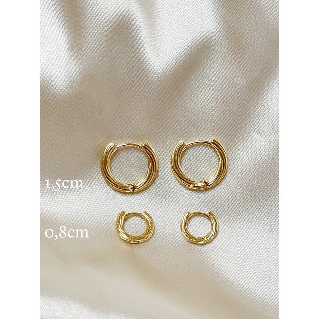 'Stella' hoops 0.8 or 1.5 cm gold - Gold Plated