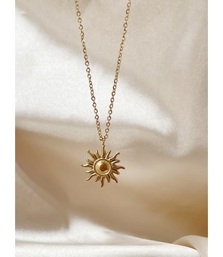 Collier Sunny side up or - acier inoxydable