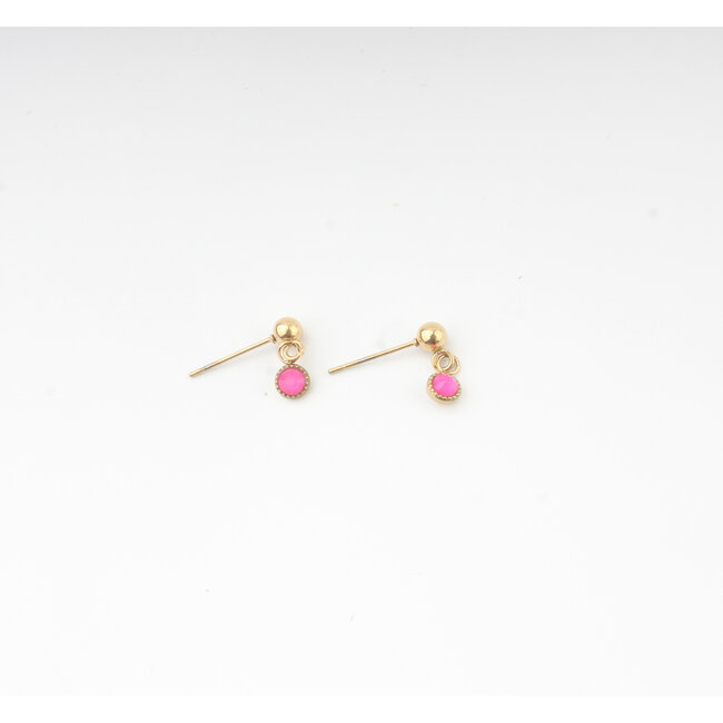 'Estrella' studs pink gold - stainless steel