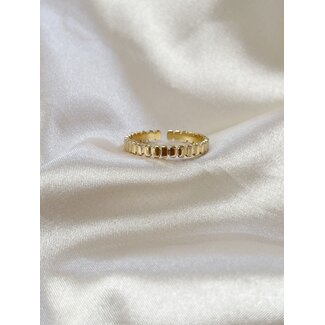'Mika' ring gold - stainless steel (adjustable)