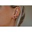 Boucles d'oreilles clous chaîne 'Berber' noir-acier inoxydable