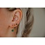 'Berber' chain stud earrings green stainlesss steel