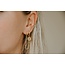 Double boucle d'oreille 'voici le soleil or - acier inoxydable (1 pcs)