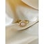 Jolie 'anillo rosa piedra natural - acero inoxidable (ajustable)