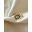 'Jolie' ring Turquiose Natural Stone - stainless steel (verstelbaar)