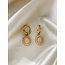 'Jolie' Pink Natural Stone Earrings Gold - Stainless Steel