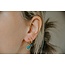 'Jolie' Dark Blue Natural Stone Earrings Gold - Stainless Steel