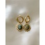 Boucles d'Oreilles 'Jolie' Rocky Green Pierre Naturelle Doré - Acier Inoxydable