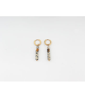 'Frida' Earrings Jaspis Gold - stainles steel