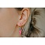 Boucles d'Oreilles Pierre Naturelle Rose Douce Or - acier inoxydable