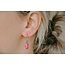 Sweet Pink Natural Stone Earrings Gold - stainless steel