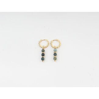 Lisa 'Green Nutiral Stone Hoops Gold placcato (placcato in oro)