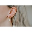 Double earring Orange Natural Stone' Gold - stainless steel (1 pcs)