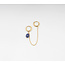 Double earring Dark Blue Natural Stone' Gold - stainless steel (1 pcs)