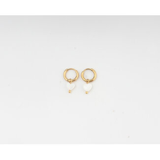 Pendientes de concha en forma de coraz—n Gold - Acero inoxidable