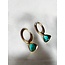 Boucles d'oreilles 'Kiki' vert & or acier inoxydable