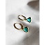 Boucles d'oreilles 'Kiki' vert & or acier inoxydable