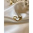 White Pearl Heart Ring Gold - Edelstahl (verstellbar)