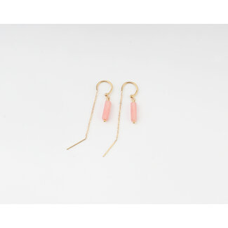 'Yaya' Earrings Pink - stainless steel