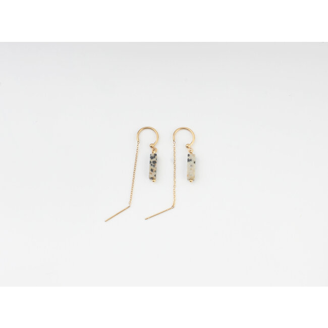 Boucles d'oreilles 'Yaya' Jaspe - acier inoxydable