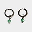 'RÊVER' EARRINGS GREEN & SILVER - STAINLESS STEEL