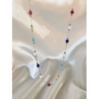 Sophia 'Necklace Stones Natural Multicolor Silver - Acciaio inossidabile