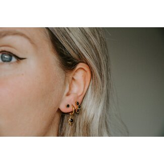 White Zirconia Stud Earrings - stainless steel