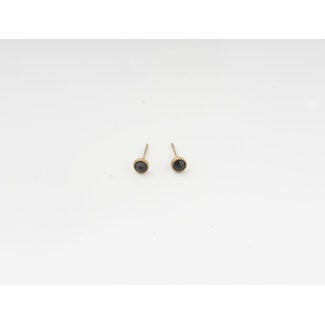 Black Zirkonia Stud Earrings - stainless steel