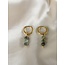 'Belle' green natural stone earrings - stainless steel