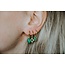 'Estelle' Green Natural Stone Earrings Gold - stainless steel