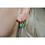 'Estelle' Green Natural Stone Earrings Gold - stainless steel