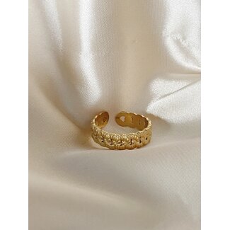 'Margot' ring gold - stainles steel (verstelbaar)