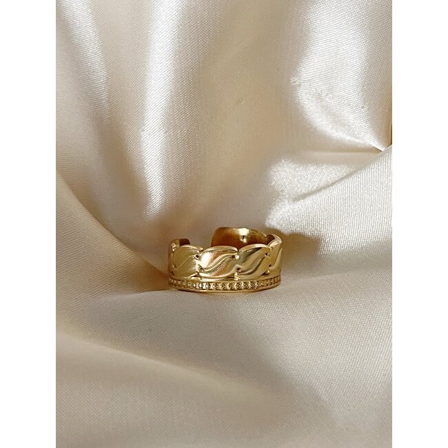 'Laure' ring gold - stainless steel (adjustable)