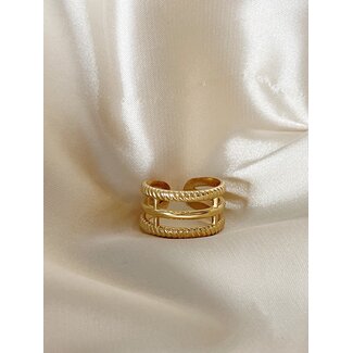 'Axelle' ring gold - stainless steel (adjustable)