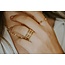 'Lina' Ring Pink & Gold - Edelstahl (verstellbar)