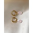 'Aline' Earrings Pink Natural Stone Gold - stainless steel