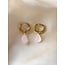 'Aline' Earrings Pink Natural Stone Gold - stainless steel