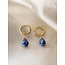 Boucles d'Oreilles 'Aline' Bleu Pierre Naturelle Or - acier inoxydable