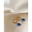 'Aline' Earrings Blue Natural Stone Gold - stainless steel