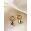 Boucles d'Oreilles 'Aline' Rocky Green Pierre Naturelle Or - acier inoxydable