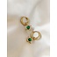 'Estelle' Green Natural Stone Earrings Gold - stainless steel